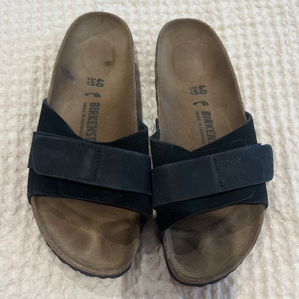 Birkenstock Dark Suede Slip-On Sandals
